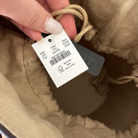 J Crew Sedona Basket Leather Netting Burgundy Handbag NWT - Picture 7 of 13